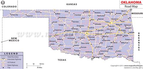 Oklahoma Road Map Roadmap Oklahoma Road Trip Map