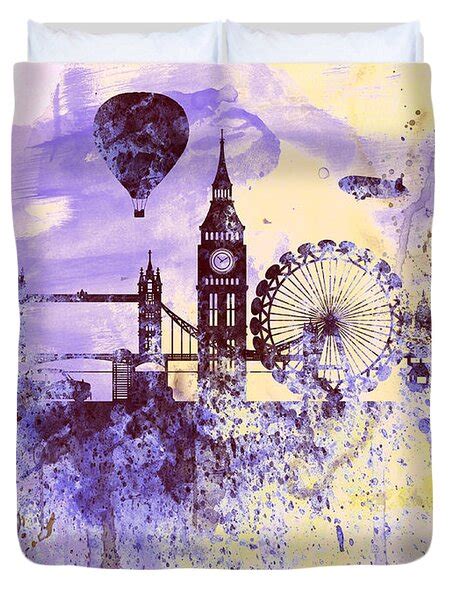 London Watercolor Skyline Painting By Naxart Studio