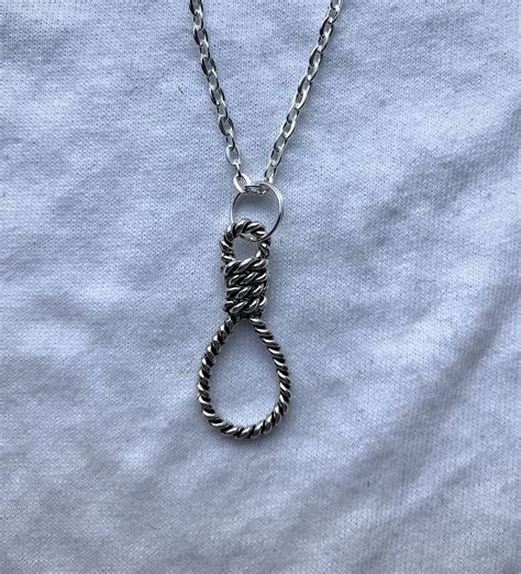 Hangmans Noose Silver Necklace And Pendent Emo Goth Cool Etsy Uk