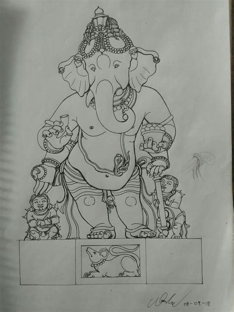 Naresh Sir Sachinkumar Ganesha Sketch Ganesha Drawing Ganesh Art