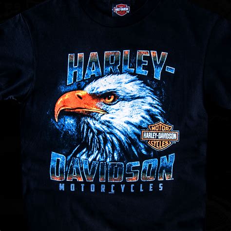 ハーレーダビッドソン アメリカンイーグル 半袖tシャツ（ブラック）harley Davidson American Eagle