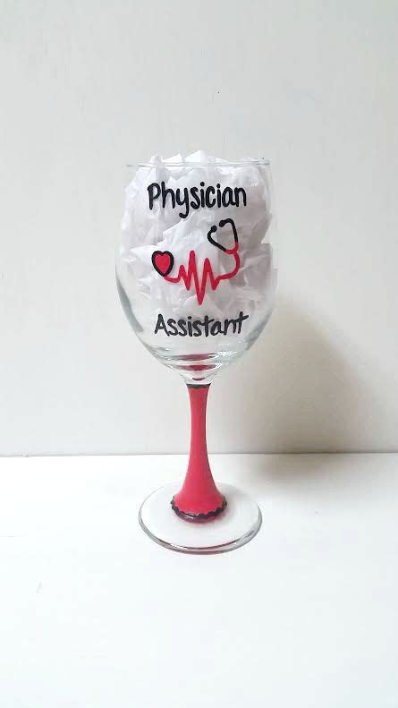 Physician Assistant Handpainted Wine Glass Pa Wine Glass Pa Etsy Handpainted Wine Physician