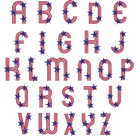 Stars And Stripes Embroidery Font Annthegran