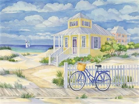 Beach Cruiser Cottage Ii Posters Paul Brent Cottage Art Canvas