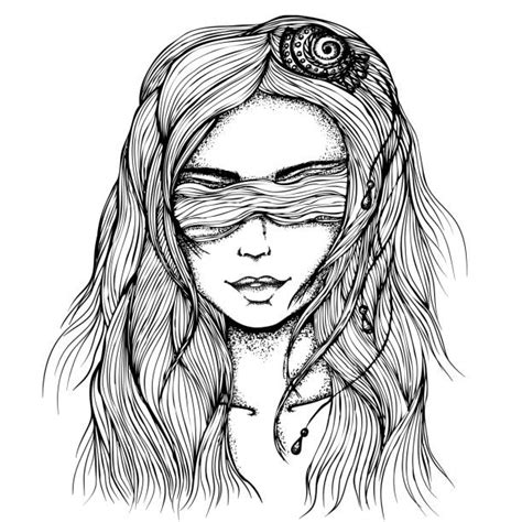 Blindfolded Girl Drawing Illustrations Royalty Free Vector Graphics