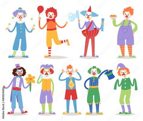 Cartoon Clown Character Funny Circus Man Clownery Colorful Friendly