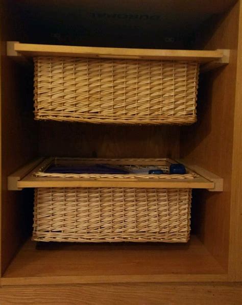 Great way to save space and. Wicker Basket Kitchen Pull-out Storage Inc Beech Runners ...