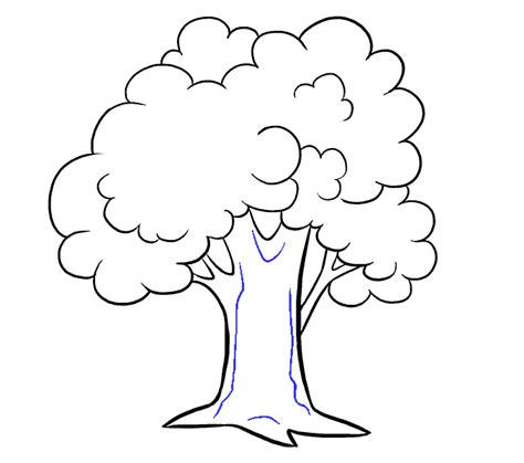 How To Draw A Cartoon Tree Easy Step By Step Drawing Guides