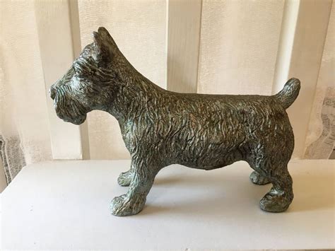 Vintage Solid Metal Scottie Dog Doorstopbookend In Etsy