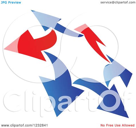 Clipart Of A Blue And Red Arrow Logo 9 Royalty Free Vector