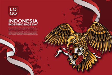 Indonesia Independence Day Red Template Background With Garuda Art