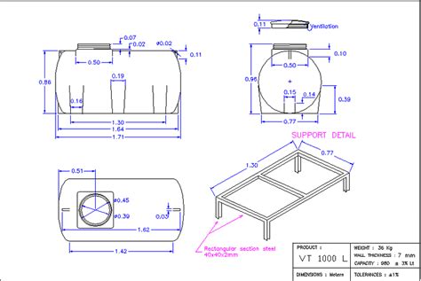 Super Sale Water Tanks 1000l Horizontal Cylindrical With Legs