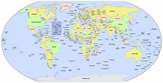 Blank Printable World Map With Countries & Capitals
