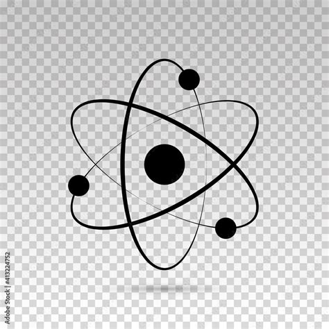 Atom Vector Icon Atom Logo Atomic Neutron Isolated On Transparent