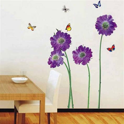 Purple makes for a decadent decor look with its rich depth of colour, and this collection of purple themed bedrooms is the stuff sweet dreams are made of. Buy Purple Flower Butterfly Paster Home Decor Removable ...
