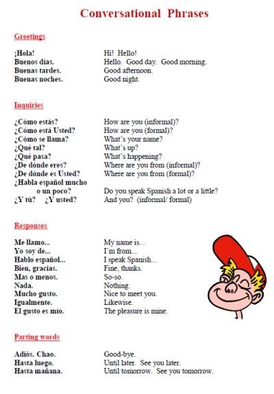 Spanish number of the day: free printable worksheet spanish conversational phrases ...