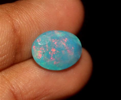 Natural Turquoise Blue Opal Gemstone Faceted Opal Welo Etsy