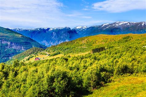 Mountains Landscape Norwegian Scenic Route Aurlandsfjellet Stock Image