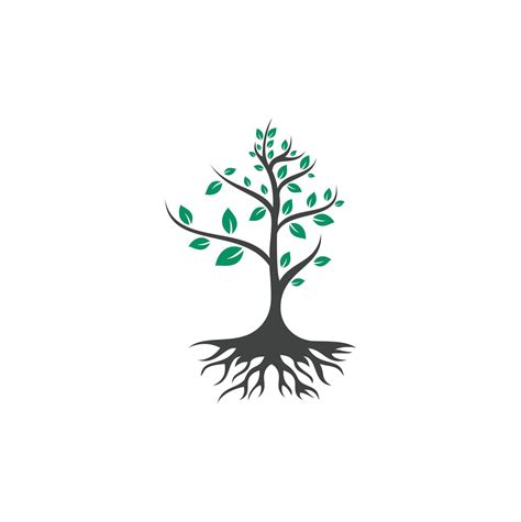 Tree Roots Vector Logo Design Vector Tree With Roots Logo Element