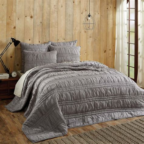 Dark Grey Urban Farmhouse Bedding Natasha Cotton Pre Washed Ruched