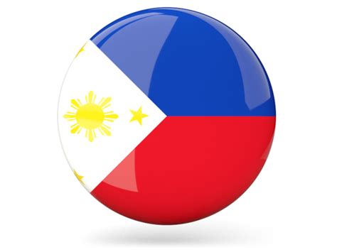 Glossy Round Icon Illustration Of Flag Of Philippines