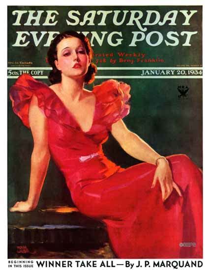 Tom Webb Saturday Evening Post Woman In Red 19340120 Sex Appeal Mad