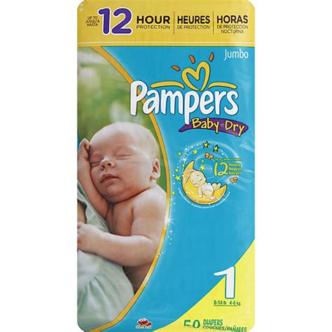 Pampers Baby Dry Size 1 Diapers 50 Ct Pack Organic Pathmark