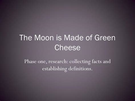 Green Cheese Moon