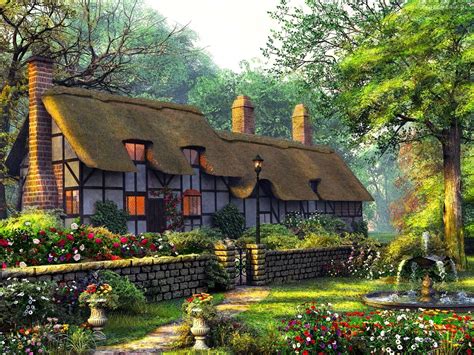 47 English Country Cottage Wallpapers Wallpapersafari