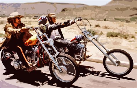 Easy Rider Illustration 70s Movie Pop Art Motorcycle Etsy