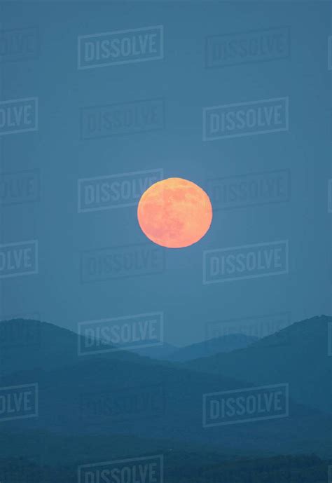 Full Moon Over Blue Ridge Mountains Stock Photo Dissolve