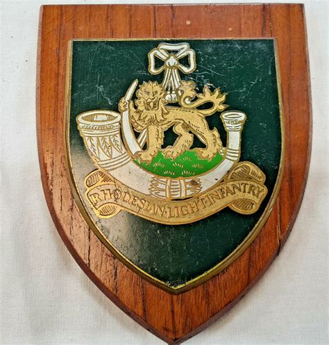 Vintage Rhodesian Light Infantry Defence Force Wooden Wall Plaque Jb