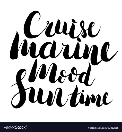 Lettering Summer Time Marine Mood Cruise Vector Image