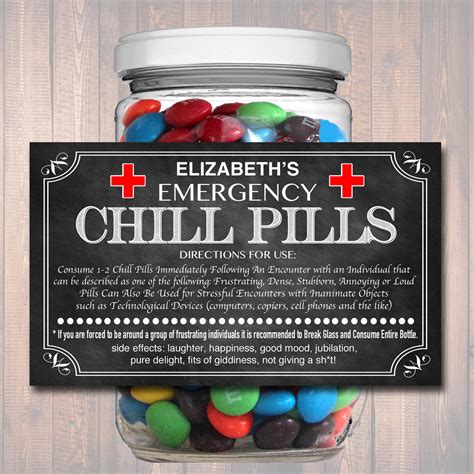 Exhilarating Chill Pill Label Printable Tristan Website