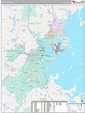 Suffolk County, MA Wall Map Premium Style by MarketMAPS