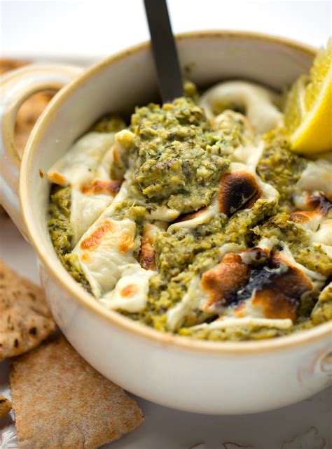 Lemon Garlic Fresh Artichoke Spinach Dip Vegan Recipe