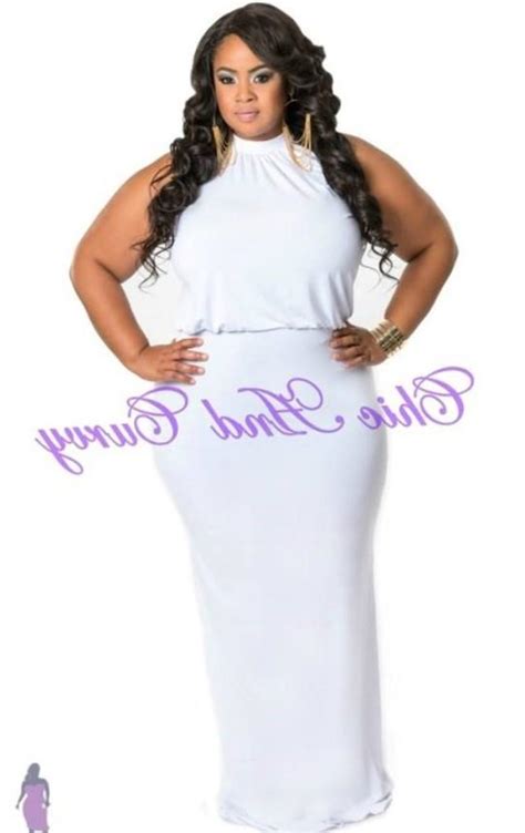 White Halter Dress Plus Size Pluslookeu Collection