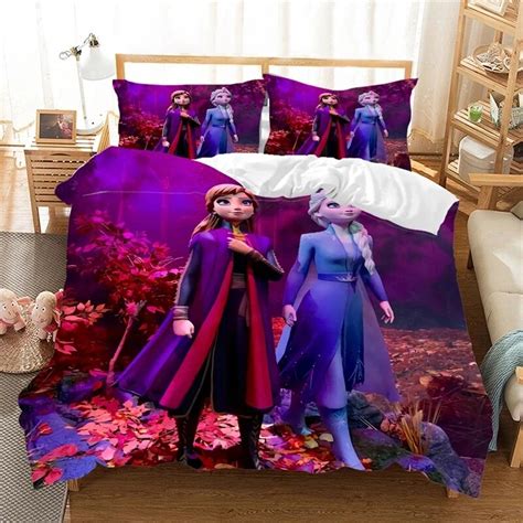 Princess Anna Elsa Bedding Set Queen King Size Frozen Bed Set Duvet Cover Pillow Cases Comforter