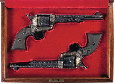 Matching Pair Of Colt Saa Revolvers Engraved By The Legendary Weldon