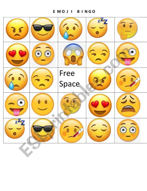Free Printable Emoji Bingo Cards