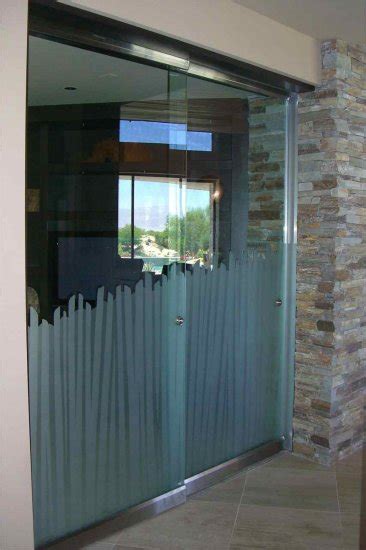 Interior All Glass Doors With Custom Etched And Carved Designs Sans