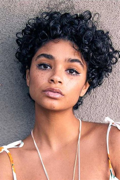 Hey, do you think i would look good with a pixie haircut? Black Curly Pixie Haircut #curlyhaircut | Short curly ...