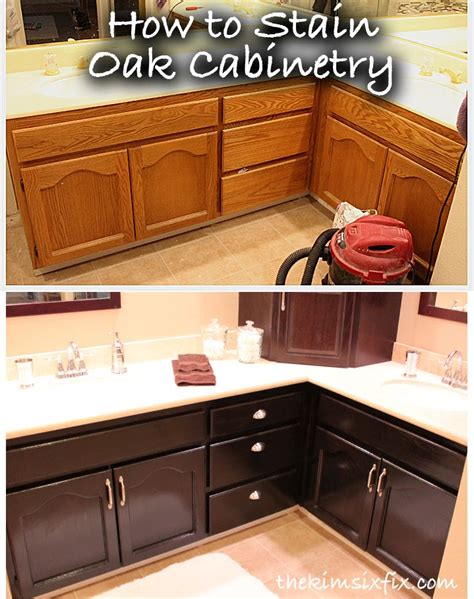 How To Stain Oak Cabinetry Tutorial The Kim Six Fix Staining Kitchen
