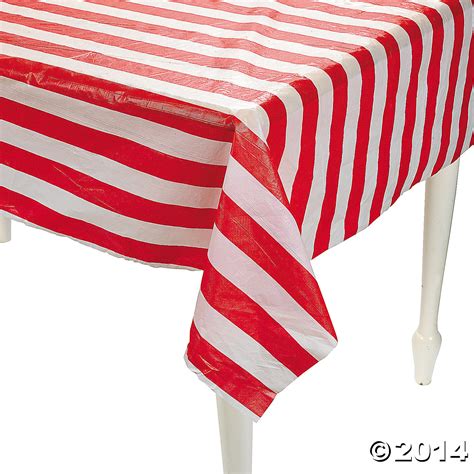 Red And White Striped Plastic Tablecloth Roll 100 Ft Party Supplies Canada Open A Party