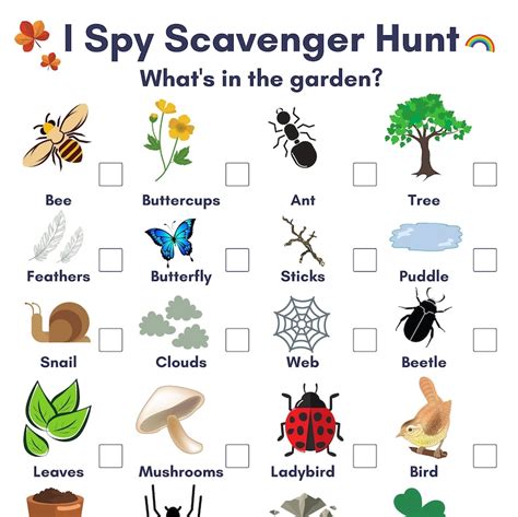I Spy Scavenger Hunt Pdf Downloadable Activity Sheet Whats In The