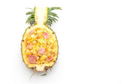 Ananas Gebratener Reis Mit Schinken Premium Foto