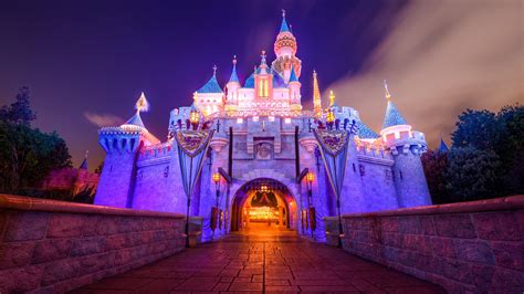 Disneyland Castle Beautiful In The Night Wallpaper Download 3840x2160