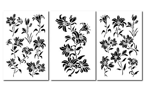 15 Large Flower Stencils For Wall Decore Painting Crafts Art Etsy