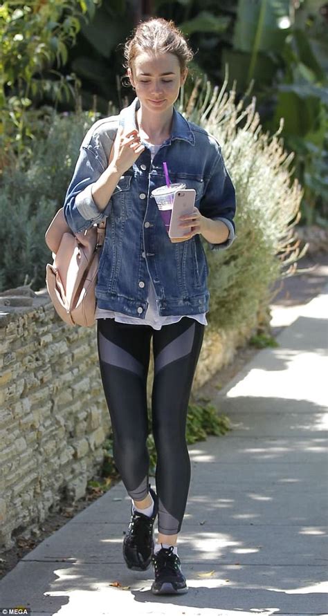 Lily Collins Steps Out In Gym Leggings In Los Angeles Daily Mail Online