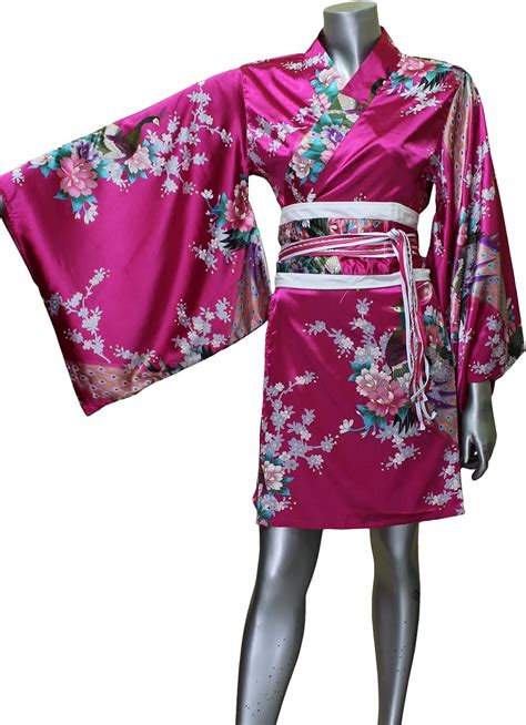 short yukata japanese kimono women s satin silk robe gown dress s to